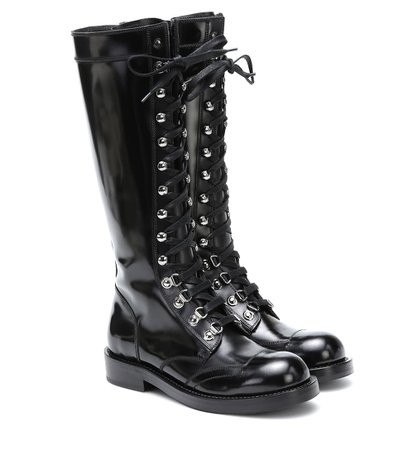Dolce & Gabbana - Leather combat boots | Mytheresa