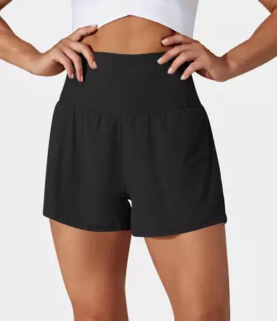 Women’s Super High Waisted Back Pocket & Side Hidden Pocket 2-in-1 Yoga Shorts 2.5" - Halara