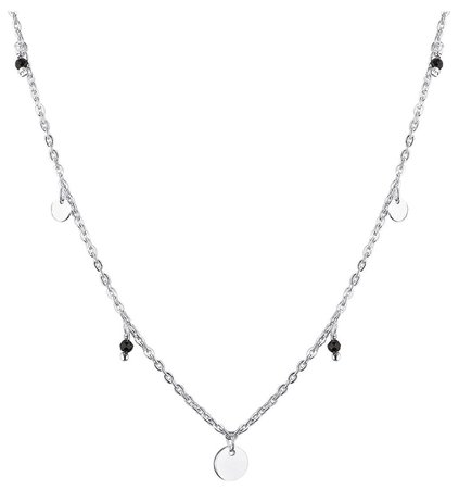 Silver necklace w/black details