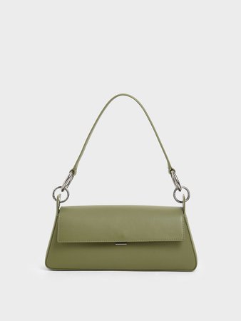 charleskeith Leather Shoulder Bag Item No. SL2-20270450_GREEN_M S$89.90