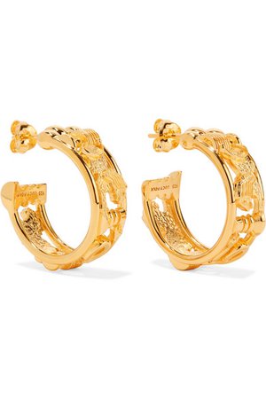 Lucy Folk | Sottsass Sphinx gold-plated hoop earrings | NET-A-PORTER.COM