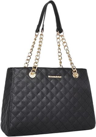 Amazon.com: Montana West Shoulder Handbags for Women Quilted Tote Purse Ladies Designer Satchel Hobo Bag with Chain Strap Gift MWC-040BK : Clothing, Shoes & Jewelry