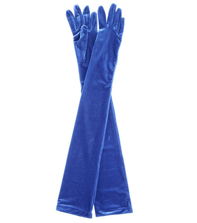 Blue velvet gloves
