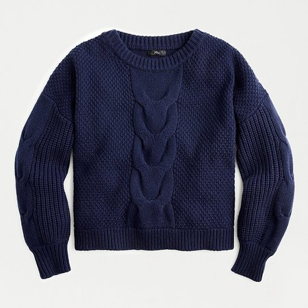 J.Crew: Cable-knit Balloon Sleeve Sweater