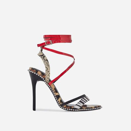 ego official cheetah zebra print & red strappy heels - Google Search