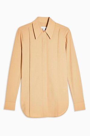 **Wool Blend Nude Tailored Shirt by Topshop Boutique | Topshop nude