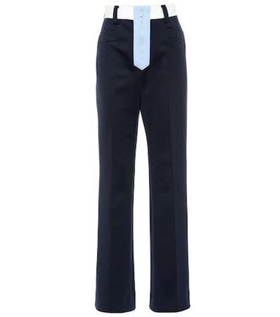 High-rise straight jersey pants