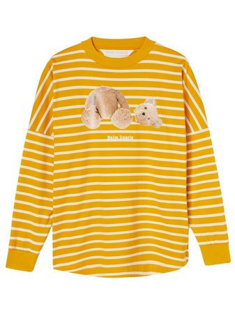 Palm Angels bear-print Striped T-shirt - Farfetch