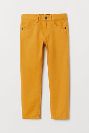 Regular Fit Twill Pants - Yellow - Kids | H&M CA
