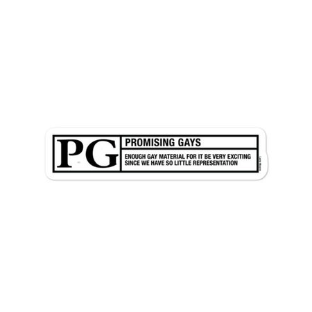 Rated PG for Promising Gays Sticker – Lane Moore