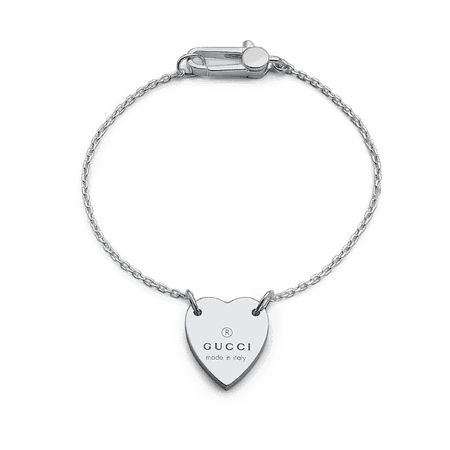 Gucci Trademark Sterling Silver Heart Bracelet by Gucci Jewellery Trad