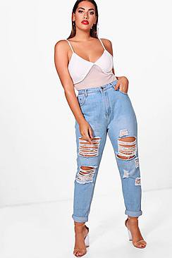 Plus  All Over Ripped Jean