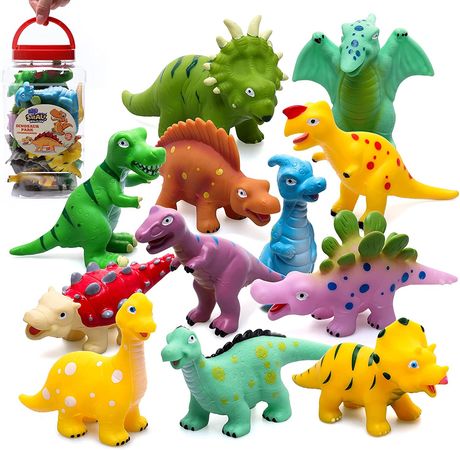 Amazon.com: No Hole Baby Dinosaur Bath Toys for Toddler, 12 PCS Mold Free Kids Bathtub Pool Toys : Toys & Games