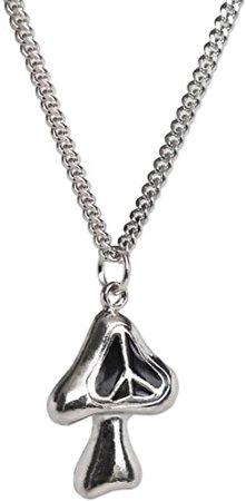 Amazon.com: Magic Mushroom Peace Sign Black Enamel Accents Silver Finish Pendant Necklace: Clothing