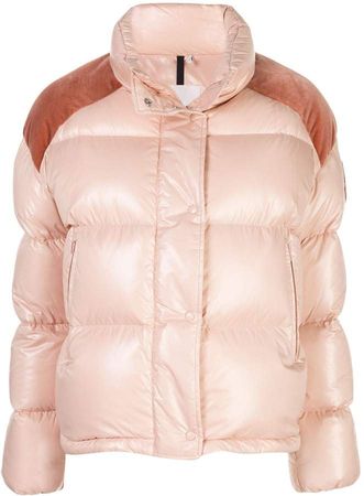 contrast panel puffer jacket