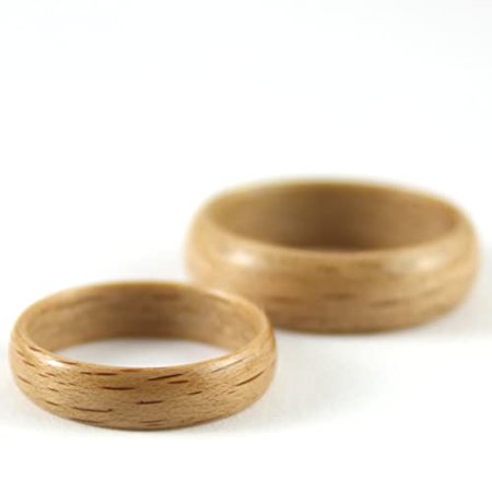Amazon.com: Wooden Wedding Ring Pair Made From Beech Wood: Handmade