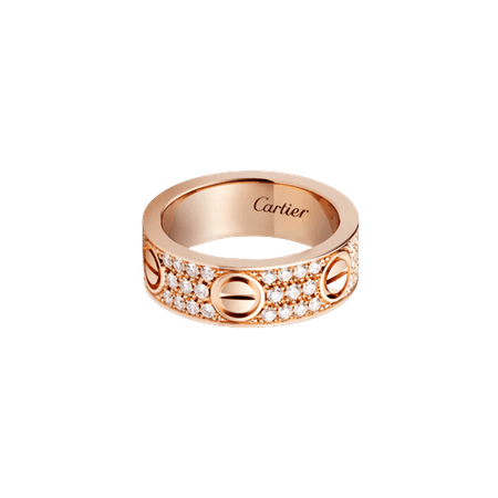 Cartier Love Ring, Diamond-paved Rose Gold