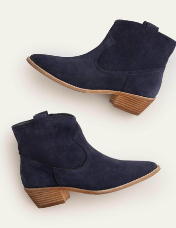 Allendale Ankle Boots - Navy | Boden US