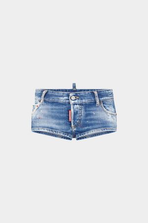 Medium Worn Out Booty Wash Denim Hot Pants  DSquared2