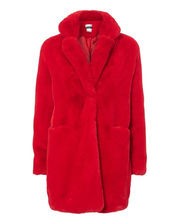 Sophie Red Faux Fur Coat