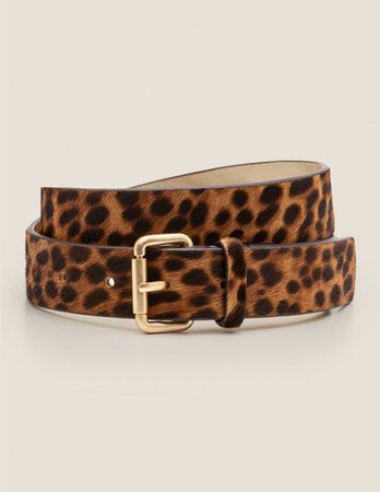 Classic Buckle Belt - Tan Leopard | Boden US