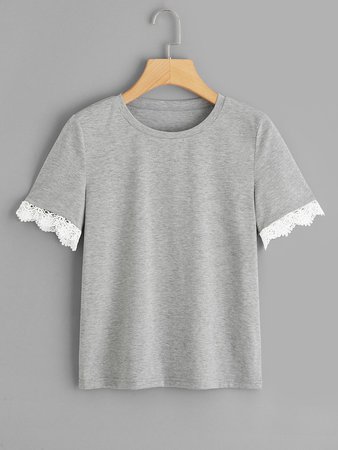 Contrast Lace Tee