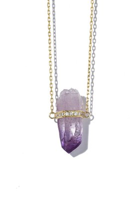 Crystalline Veracruz Amethyst Diamond Bar Necklace By Jia Jia | Moda Operandi