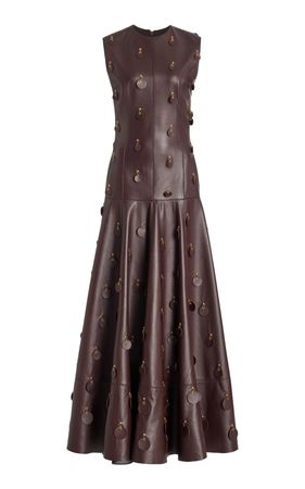 The Catarina Embellished Leather Maxi Dress By Brandon Maxwell | Moda Operandi
