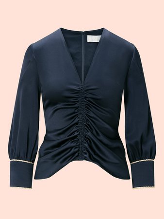 Satin Ruched Blouse - Peter Pilotto Tops & Knitwear