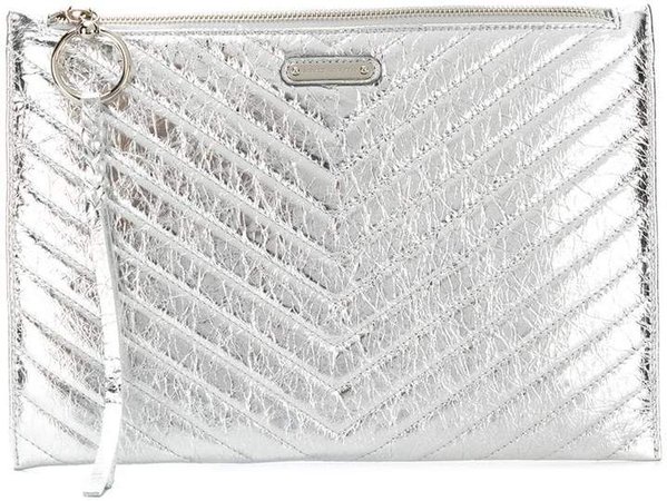 quilted metallic clutch