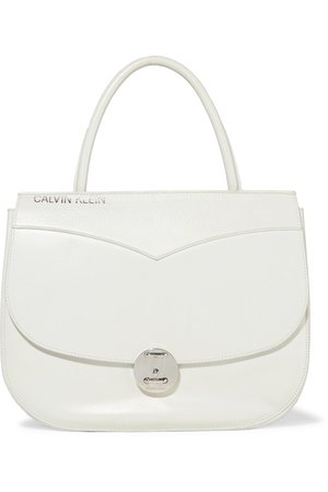 CALVIN KLEIN 205W39NYC | Round Lock embossed leather tote | NET-A-PORTER.COM