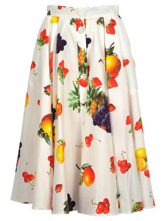 MSGM Msgm Skirt Fruit - WHITE FRUIT PRINT - 10798807 | italist