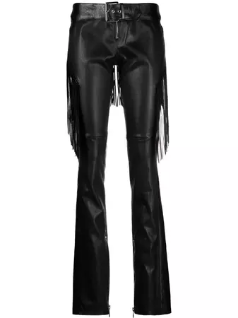 Versace Fringed boot-cut Trousers - Farfetch