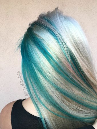 blonde and blue hair
