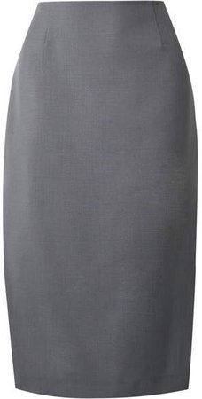 Mohair And Wool-blend Pencil Skirt - Gray
