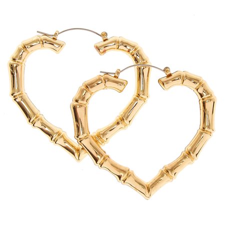 bamboo heart shaped earrings