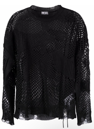 Diesel open-knit destroyed-effect knitted top