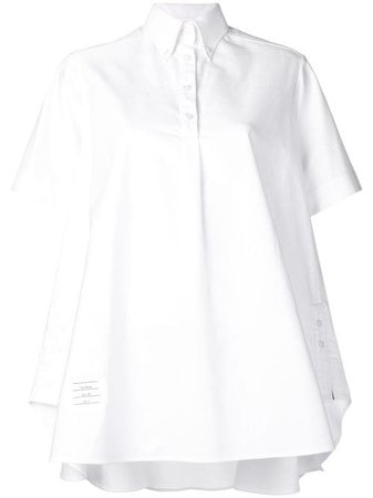 Shop white Thom Browne short-sleeve Oxford shirt dress with Express Delivery - Farfetch
