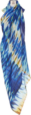 Tie-Dyed Cotton-Voile Pareo