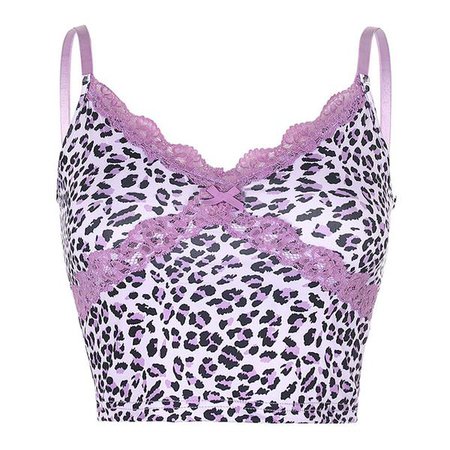 Purple Leopard Print Lace Trim Tank Top – MELLOW PICKS