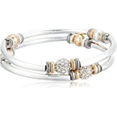 Amazon.com: NINE WEST Women's Silvertone Crystal Pave Heart Stretch Bracelet: Clothing, Shoes & Jewelry