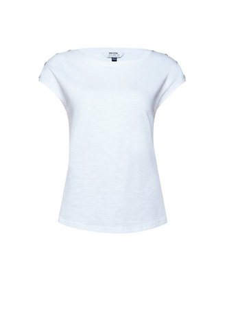 Petite White Button T-Shirt | Dorothy Perkins white