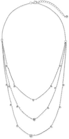 Cubic Zirconia Layered Chain Necklace