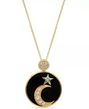 Macy's Women's 14K Gold Plated Celestial Moon Star Pendant Necklace