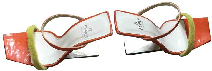 Orange Patent leather Sandals