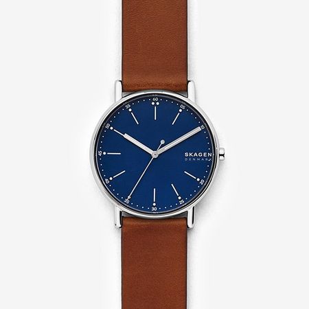 Signatur Brown Leather Watch - Leather - Watches - Women - Skagen