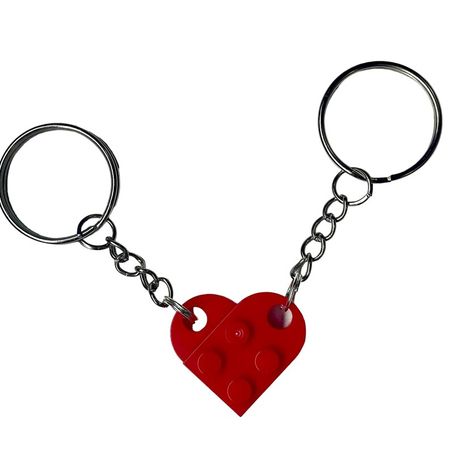 Brick Block Heart Keychain Set Valentines Day Couples Gift - Etsy