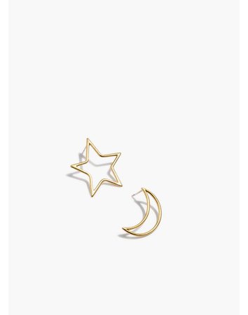 Star and Moon Statement Earrings