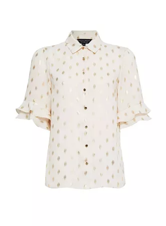 Blush Foil Short Sleeve Shirt | Dorothy Perkins