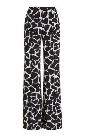 Giraffe-Printed Virgin Wool-Blend Pants By Carolina Herrera | Moda Operandi